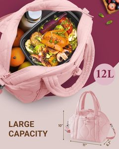 Borse Termiche per il Pranzo da Donna, Borsa Pranzo Imbottita con Tracolla, Impermeabile e Riutilizzabile, Mantiene il Cibo Fresco per Lavoro, Viaggi e Picnic - Product Image 4