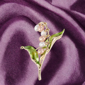Nuevo Broche de Aleación Chapado en Oro con Diseño de Flor de Lirio de Perla, Broche de Moda para Mujer, Regalo de Boda, Decoración, Hebilla para Bufanda - Product Image 3