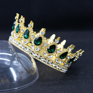 旧货巴洛克女王国王新娘头饰大皇冠女式头饰舞会新娘婚礼头饰和皇冠 - Product Image 5