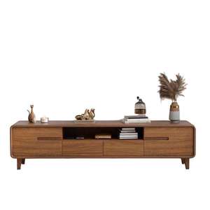 Meuble TV moderne en <span class=keywords><strong>bois</strong></span> brillant de luxe - Portes coulissantes, <span class=keywords><strong>console</strong></span> multimédia avec rangement, design écologique <span class=keywords><strong>et</strong></span> durable, pieds en métal, gain de place - Product Image 6