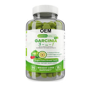 Nhãn hiệu riêng đốt cháy chất béo Gummies tinh khiết chiết xuất của Garcinia Cambogia Gummies với màu xanh lá cây cà phê, Raspberry Ketone - Product Image 3