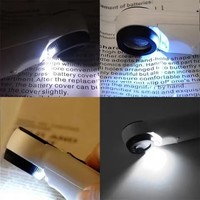 40x 21mm Optical Lens Straight Handle Magnifying Glass with 2 LED Lights Pocket Magnifier Illuminated Lupa for Reading