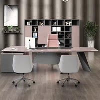 Meubles de bureau de luxe pour PDG, design moderne, bureau de direction en bois, design modulaire personnalisable, fabriqué en Chine, certifié CE