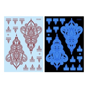 Pegatinas de tatuaje fluorescentes extravagantes y creativas transfronterizas, característica temporal de Henna para Bar, KTV, discotecas, mascarada de neón - Product Image 1