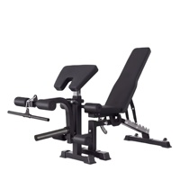 Banc de musculation réglable commercial avec extension pour les jambes et accessoire pour curls biceps, équipement de musculation multifonctionnel pour la musculation des bras