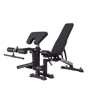 Banco de Pesas Ajustable Comercial <span class=keywords><strong>con</strong></span> Extensión de Piernas y Accesorio para <span class=keywords><strong>Curl</strong></span> de Bíceps, Equipo de Gimnasio Multiusos para Press de Banca - Product Image 1