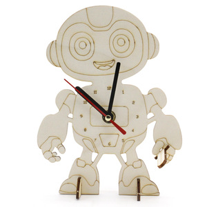 Kit de bricolage en carton pour enfants, modèle d'horloge robot, jouet éducatif scientifique, assemblage manuel, forme de dessin animé, unisexe, âge 7-9 ans - Product Image 4