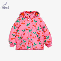 Yufan personnalisé 2023 nouvelle cerise impression veste à capuche vers le bas manteau mignon enfants doudoune