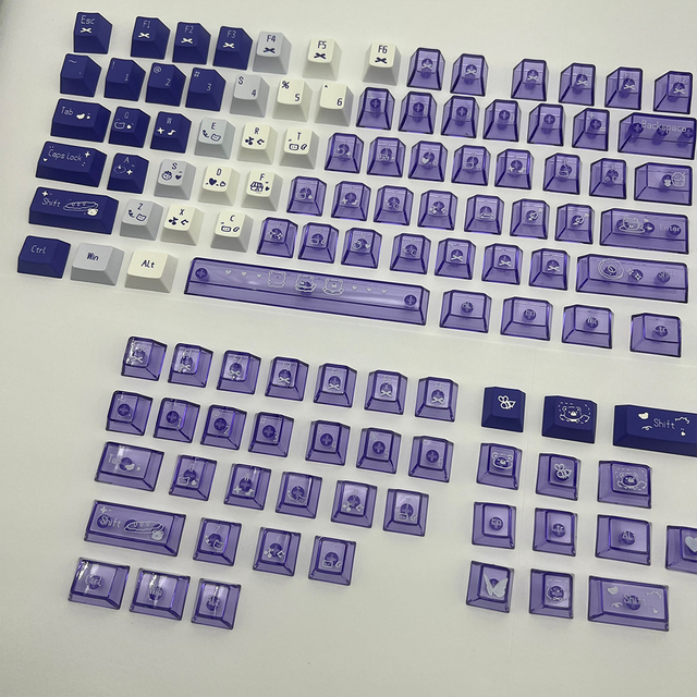 CHENZO Purple Grape Custom Design PBT Dye-Sub Keycaps Cherry MX/Gateron/TTC/KTT Switches Wear Resistant Anti-Oil Chemical Stable