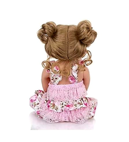 Poupée Reborn réaliste de 22 pouces en vinyle, avec accessoires de biberon à tétine magnétique, pour filles, cadeau pour enfants