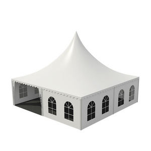 Carpa Pagoda 5x5m Impermeable de Tela Oxford para Eventos al Aire Libre en las Cuatro Estaciones con Ventanas Arqueadas y Montaje Rápido - Product Image 1