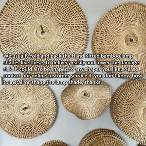 Lustre suspendu en rotin naturel tissé à la main, 35 à 45 cm, luminaire pour salle à manger, <span class=keywords><strong>abat</strong></span>-<span class=keywords><strong>jour</strong></span> artistique - Product Image 6