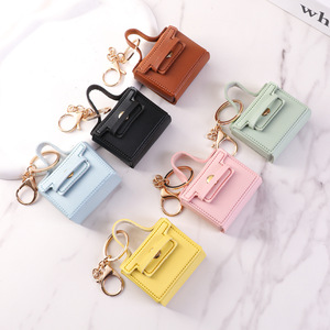 Llavero de cuero estilo <span class=keywords><strong>Instagram</strong></span>, mini bolso rectangular, creativo, minimalista, moda coreana, DIY, para auriculares - Product Image 1