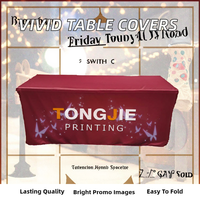 Nappe publicitaire personnalisée en polyester Oxford imprimée numériquement avec des images vives pour banquets
