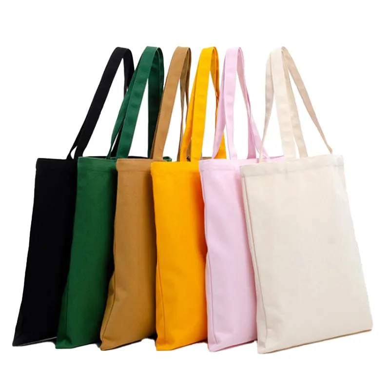 Özel baskılı Logo ile kişiselleştirilmiş doğal geri dönüşümlü pamuklu çanta boş tuval alışveriş çantası Tote çanta