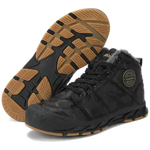 Impermeável Trabalho Esportivo Andando Tornozelo Sapatos Inverno Quente Frio Velo Sneakers Homens Caminhadas Botas Trekking Sapatos