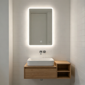 NewThingLine Siena <span class=keywords><strong>Miroir</strong></span> <span class=keywords><strong>de</strong></span> <span class=keywords><strong>salle</strong></span> <span class=keywords><strong>de</strong></span> <span class=keywords><strong>bain</strong></span> moderne à LED 50x30cm |   CRI élevé 90+ |   <span class=keywords><strong>Miroir</strong></span> intelligent sans cadre à intensité variable IP44 |   Utilisation pour hôtels et villas - Product Image 6