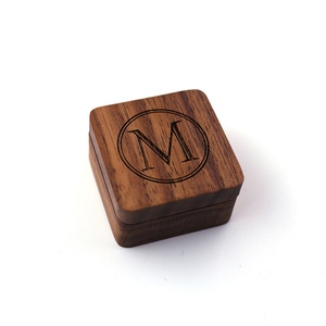 <b>Personalised</b> Square Wooden Magnetic Solid Pattern Engraved Cufflink Storage <b>Box</b> for Men's Gift Travel Case - Product Image 5