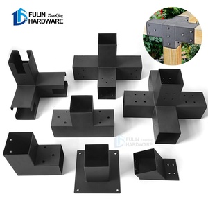 Kit gazebo et pavillon de <span class=keywords><strong>pergola</strong></span> d'extérieur avec support de poteau de menuiserie métallique <span class=keywords><strong>Connecteur</strong></span> de poutres en bois et support de <span class=keywords><strong>pergola</strong></span> de clôture - Product Image 6