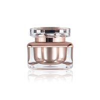 Nouveau type de pot en plastique cosmétique de luxe doré de haute qualité, 15g, 30g, 50g, ensemble de pots en acrylique