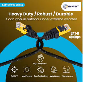 Câble Ethernet GigE industriel CAT 8 avec connecteurs RJ-45 pour le transfert de données réseau à haute vitesse dans les systèmes d'automatisation industrielle - Product Image 5