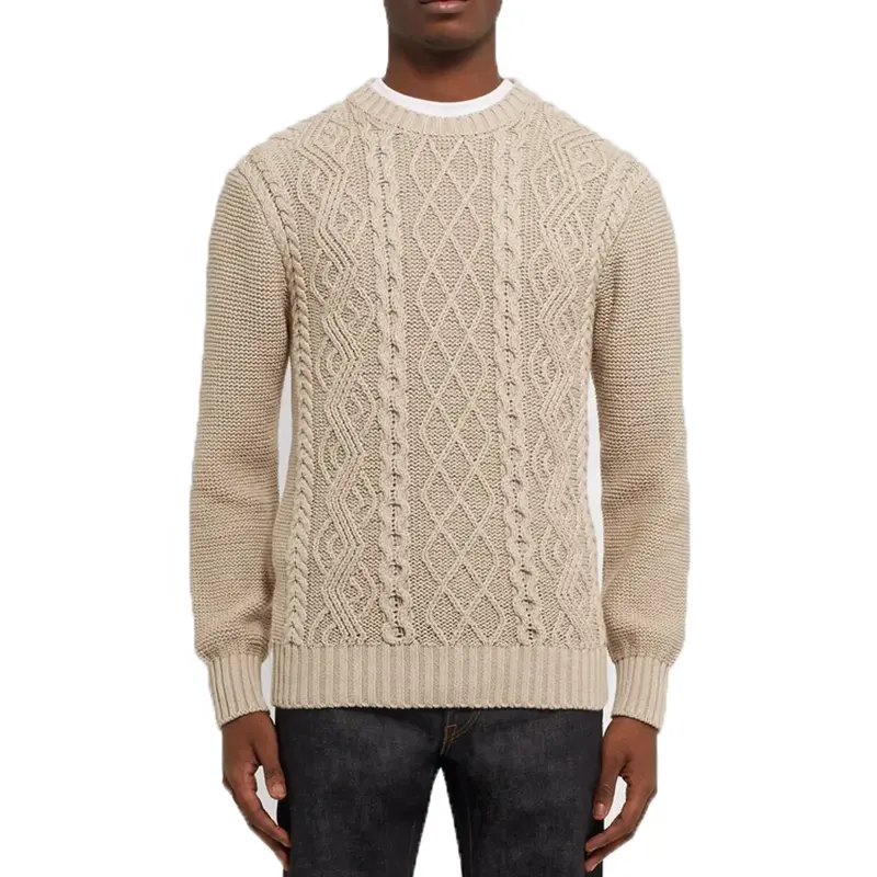 Suéter de linho masculino, pulôver de malha respirável com logotipo personalizado para homens, blusas de inverno