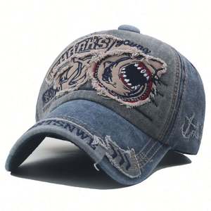 Gorra de Béisbol Deportiva de 6 Paneles con Diseño Desgastado Personalizado, Patrón de Letras, 100% Algodón, con Bordado 3D y Hebilla Metálica - Product Image 2