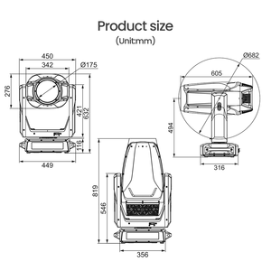 Projecteur LED professionnel à tête mobile DMX512 RGBW Beam Spot Wash Frame 4-en-1 pour événements et concerts en extérieur - Product Image 5