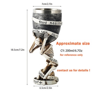 Custom Horror <strong>Gothic</strong> <strong>Drink</strong> Cocktail <strong>Glasses</strong> Unique Vintage bar Decor Resin Skull Goblets - Product Image 6