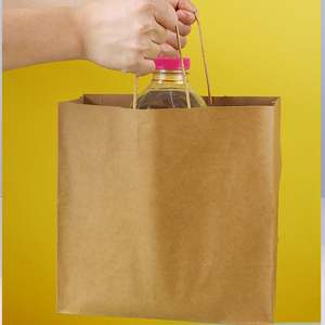 Bolsa de Papel Flexográfica Personalizada de Fábrica con Logotipo, Bolso de Mano para Compras - Product Image 3