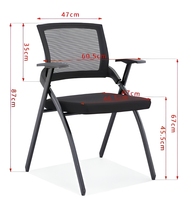 Chaise de bureau pour personnel, chaise d'ordinateur en maille de haute qualité, design pliable, minimaliste, respirante, pour la formation