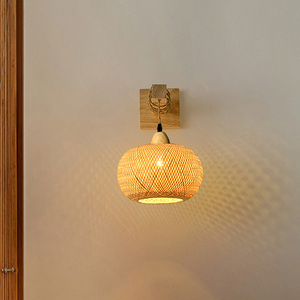 Nordic Modern Home Decoration Wooden Vintage E27 Bedroom Bedside Wall Sconce <b>Light</b> Hemp <b>Rope</b> Farmhouse Wall Lamps Interior - Product Image 2