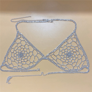 Joyería de moda Diamond Bikini Body Crystal Sparkling Sexy Bra Tanga Conjuntos Rhinestone Body Chain Conjuntos de lencería - Product Image 4