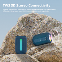 Enceinte Bluetooth sans fil étanche IPX6 avec lumière RGB, son stéréo TWS 12W, audio portable pour la randonnée, les pique-niques et les fêtes en extérieur
