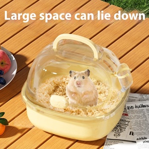 Fabriek Groothandel Draagbare Plastic Hamsterkooi Voor Reptielen En Huisdieren Met Bloementak Ontwerp Gouden Beer Model - Product Image 2