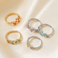 Cincin MOXI Gaya Sama Shin Min-ah Lee Seong-bing, Cincin Ekor Terbuka Kuningan Personalisasi untuk Unisex Gaya Minimalis