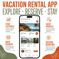 Aplicación de reserva de alquileres vacacionales avanzada para IOS y Android con calendario de disponibilidad de propiedades LionCreate
