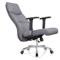 Chaise de bureau exécutive ergonomique moderne à dossier haut en cuir PU pour bureau à domicile, hauteur réglable, accoudoirs 3D