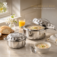 Batterie de casseroles en acier inoxydable Zhenneng – Pots à soupe et faitouts multi-tailles pour ragoûts et braisages – Durables et antirouille pour le camping, les fêtes et les activités de plein air