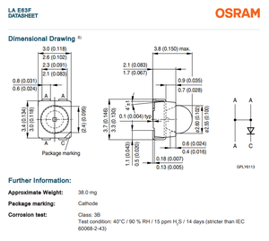 ชิป LED OSRAM Power TOPLED Lens LA E63F 617nm สีเหลืองอำพัน 9.87lm 2.15V 30 องศา PLCC4 3528 SMD - Product Image 6