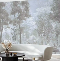 Autocollant mural moderne 3D avec vue nocturne des bois, personnalisé, étanche, fond d'écran mural pour canapé, salon, hôpital, centre commercial