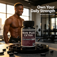 MAN PLUS EXTRA 8050mg Complément de Maca 7 Ingrédients Naturels pour la Vitalité Masculine Adulte, la Santé Reproductive et la Gestion de l'Énergie 120