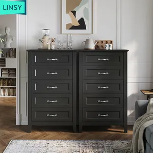 Linsy Modern Family Dresser sala de estar simple cubo gabinete dormitorio mesita de noche con diez cajones