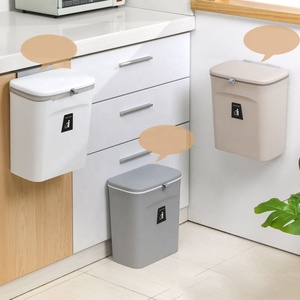 Grande armoire de rangement de cuisine de 9 <span class=keywords><strong>L</strong></span> <span class=keywords><strong>Poubelle</strong></span> montée sur porte Seau de rangement rond en plastique à dessus ouvert pour usage domestique - Product Image 6