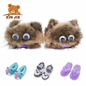 Nouveaux animaux confortables pantoufles en peluche unisexe drôle doux tigre/chien/élan/cochon/hamster/poussin maison pantoufle pour enfants ou filles 7 jours 500 pièces