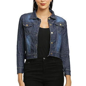 Chaquetas Cortas Oversize para Mujer en Oferta, Diseño Personalizado 2026, Chaquetas Cortas de Mezclilla Lisas para Mujer Hechas en Pakistán - Product Image 1
