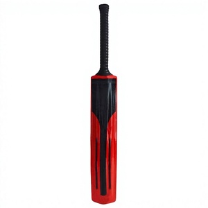 Bate de Críquet Rojo con Empuñadura Negra, Ligero, de Madera de Sauce, Diseño Ambidiestro, Calidad Profesional - Product Image 2