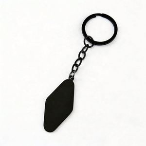 Personalized <b>Customization</b> Laser Engraving logo Printing Stainless Steel Photo diamond Shaped Blank Material Metal <b>Keychain</b> - Product Image 5