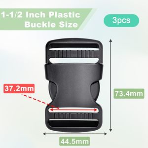 Hebillas de plástico Coobigo para reemplazo de correas, hebillas de liberación rápida laterales, clips para mochila de camping al aire libre, hebillas para perros - Product Image 2