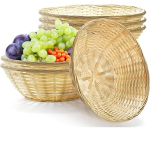 Cesta de Bambú Tejida a Mano para Pan, Frutos Rojos y Almacenamiento de Frutas, Organizador de Mesa Tejido para Picnic, Cocina y Restaurante, PRECIO ECONÓMICO - Product Image 2